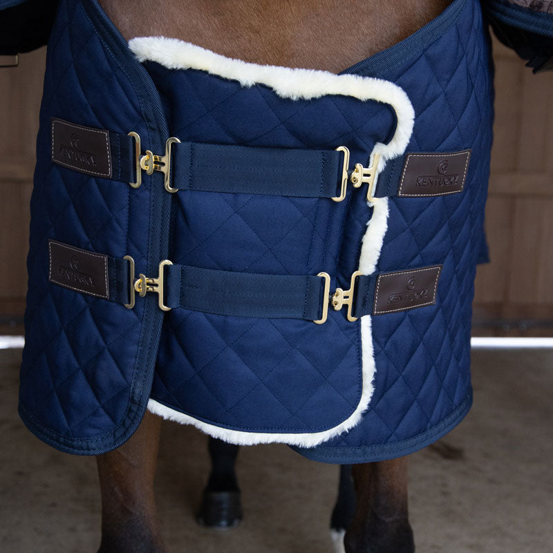 Kentucky Chest Expander Quilted with Sheepskin - Black & Navy