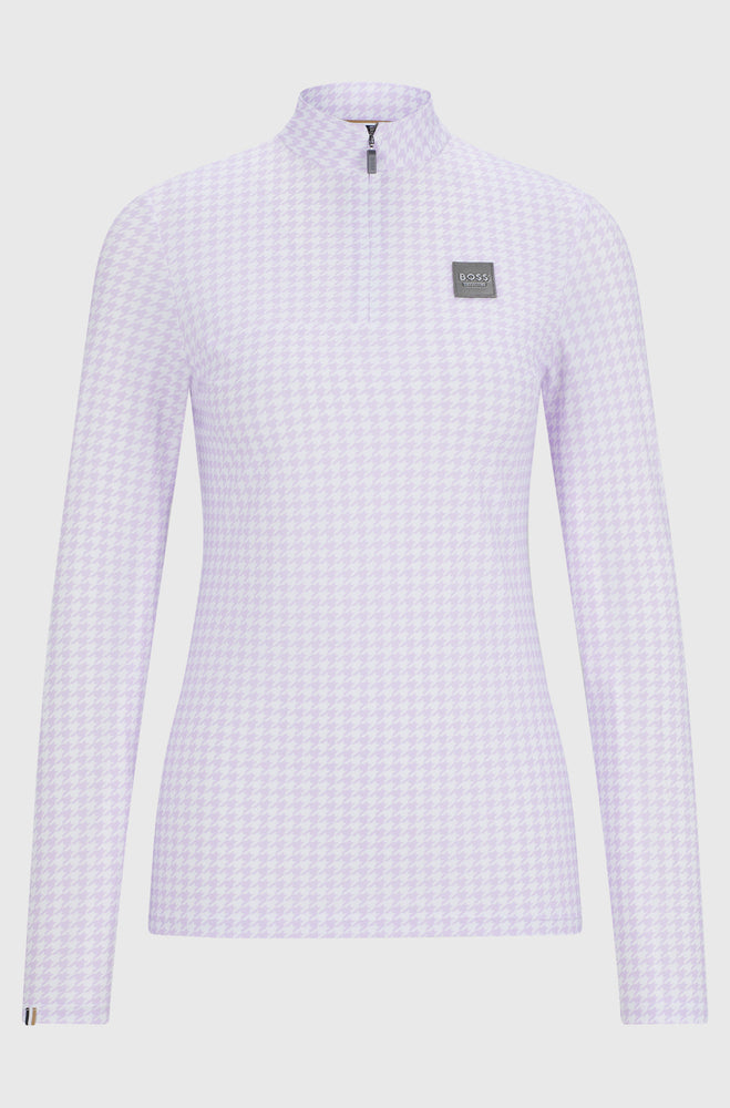 Boss Equestrian AW24 Rachel Training Shirt Houndstooth - Chalk Violet