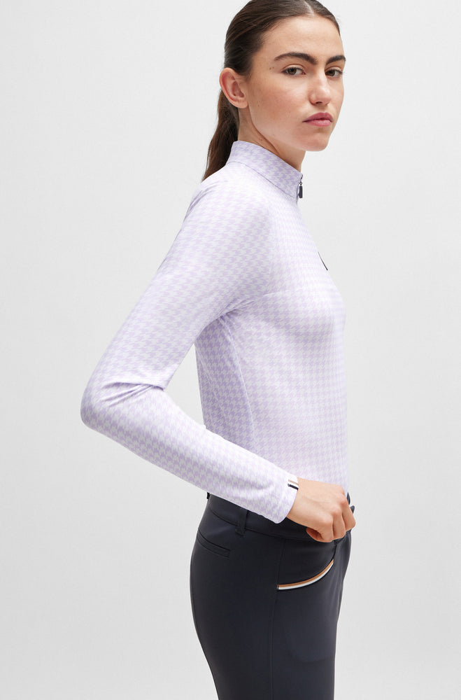 Boss Equestrian AW24 Rachel Training Shirt Houndstooth - Chalk Violet