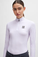 Boss Equestrian AW24 Rachel Training Shirt Houndstooth - Chalk Violet